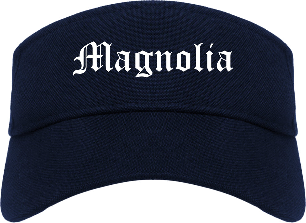 Magnolia New Jersey NJ Old English Mens Visor Cap Hat Navy Blue