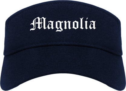 Magnolia New Jersey NJ Old English Mens Visor Cap Hat Navy Blue