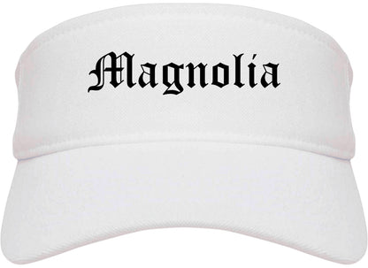 Magnolia New Jersey NJ Old English Mens Visor Cap Hat White