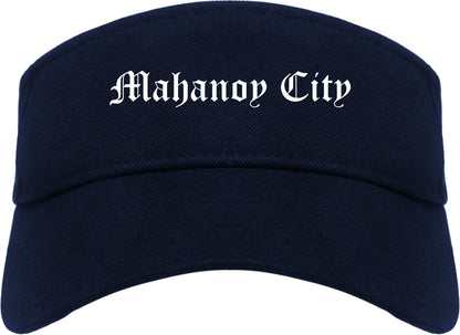 Mahanoy City Pennsylvania PA Old English Mens Visor Cap Hat Navy Blue