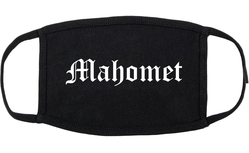 Mahomet Illinois IL Old English Cotton Face Mask Black