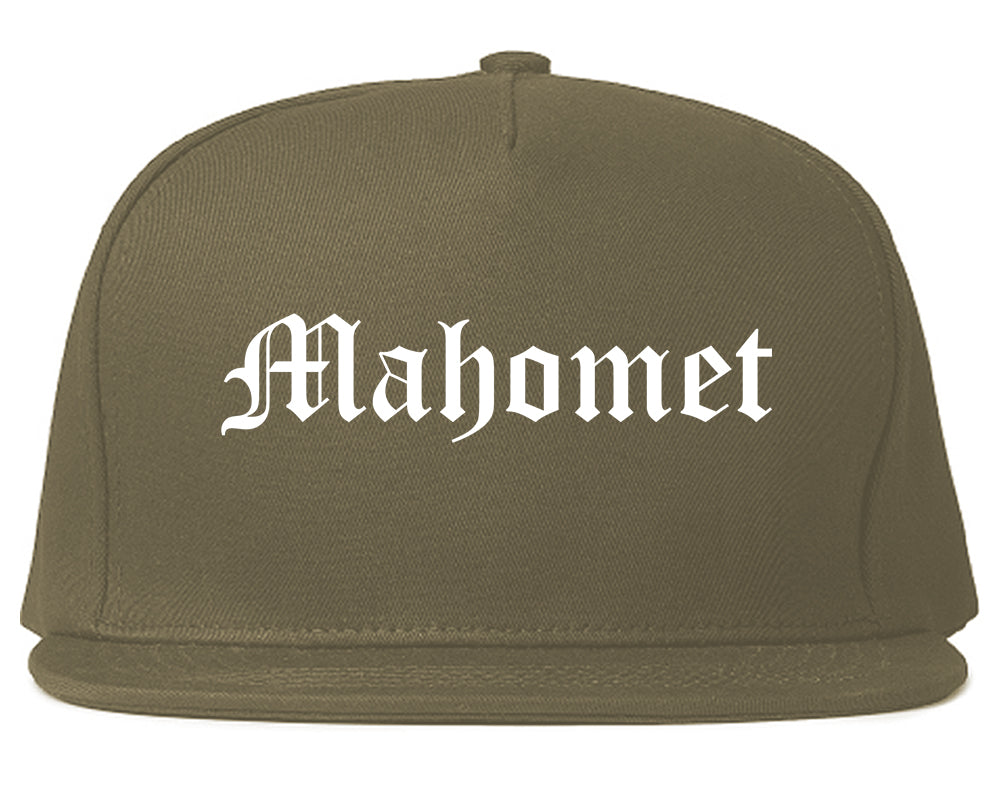 Mahomet Illinois IL Old English Mens Snapback Hat Grey