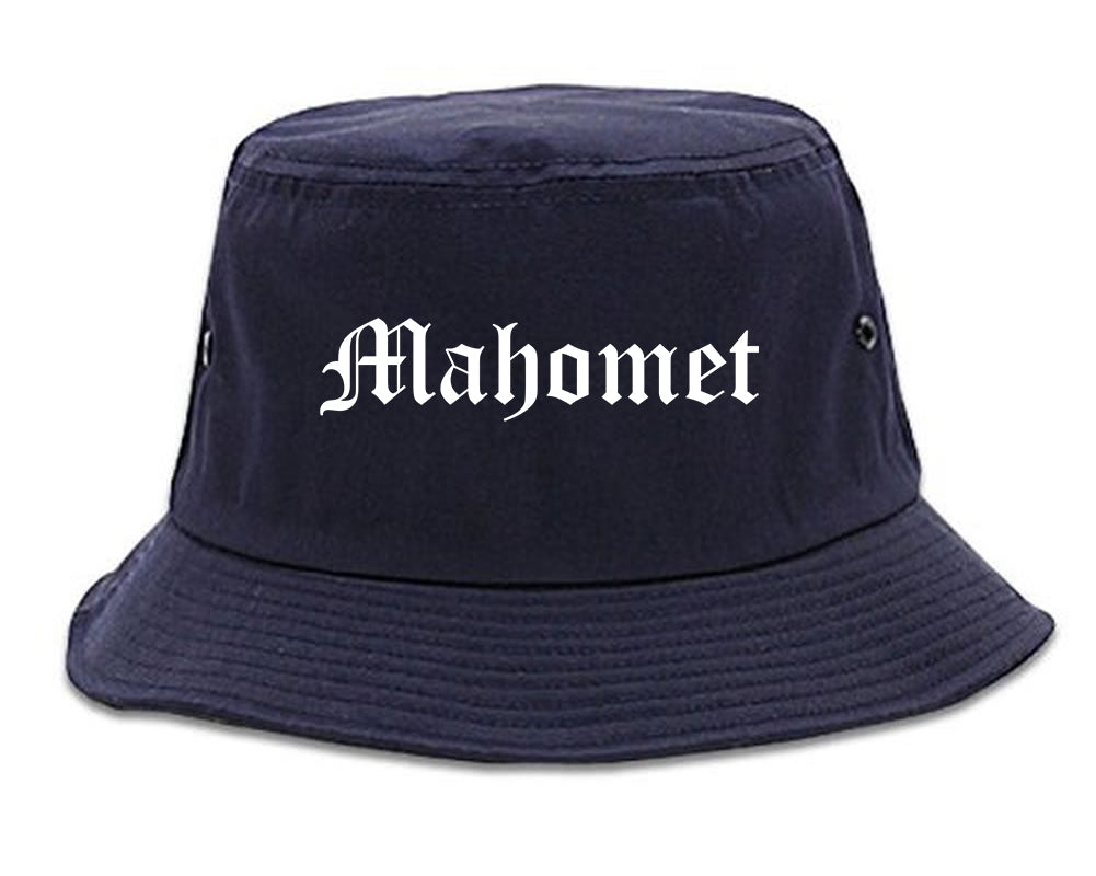 Mahomet Illinois IL Old English Mens Bucket Hat Navy Blue