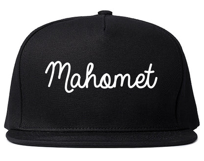 Mahomet Illinois IL Script Mens Snapback Hat Black