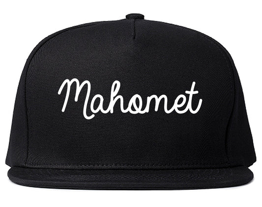 Mahomet Illinois IL Script Mens Snapback Hat Black