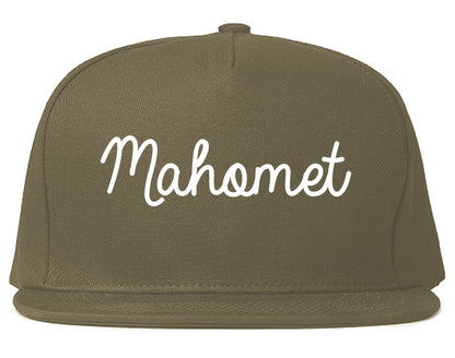 Mahomet Illinois IL Script Mens Snapback Hat Grey