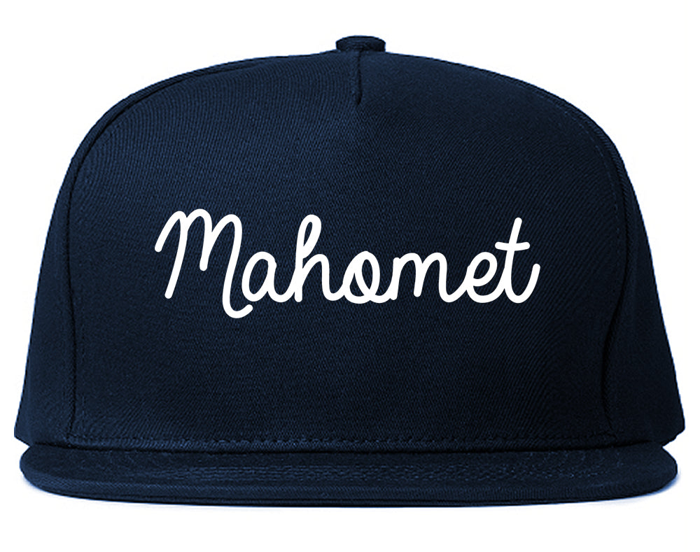 Mahomet Illinois IL Script Mens Snapback Hat Navy Blue