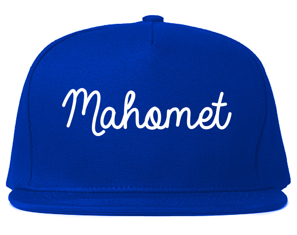 Mahomet Illinois IL Script Mens Snapback Hat Royal Blue