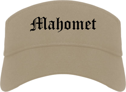 Mahomet Illinois IL Old English Mens Visor Cap Hat Khaki