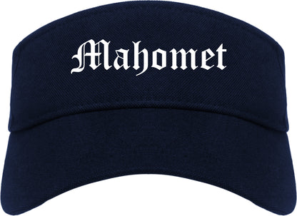 Mahomet Illinois IL Old English Mens Visor Cap Hat Navy Blue