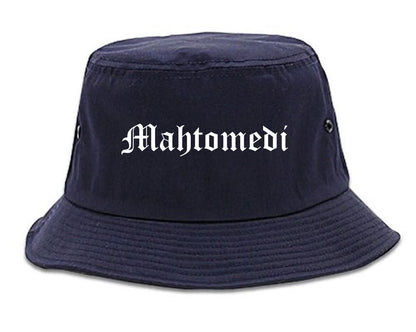 Mahtomedi Minnesota MN Old English Mens Bucket Hat Navy Blue