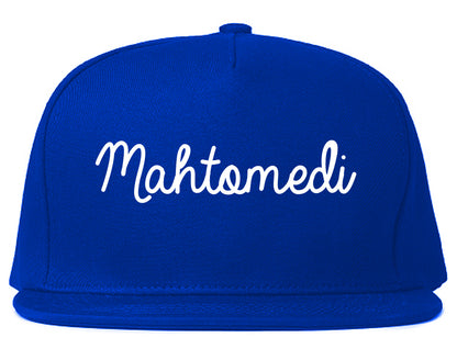 Mahtomedi Minnesota MN Script Mens Snapback Hat Royal Blue