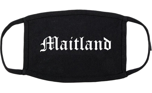 Maitland Florida FL Old English Cotton Face Mask Black