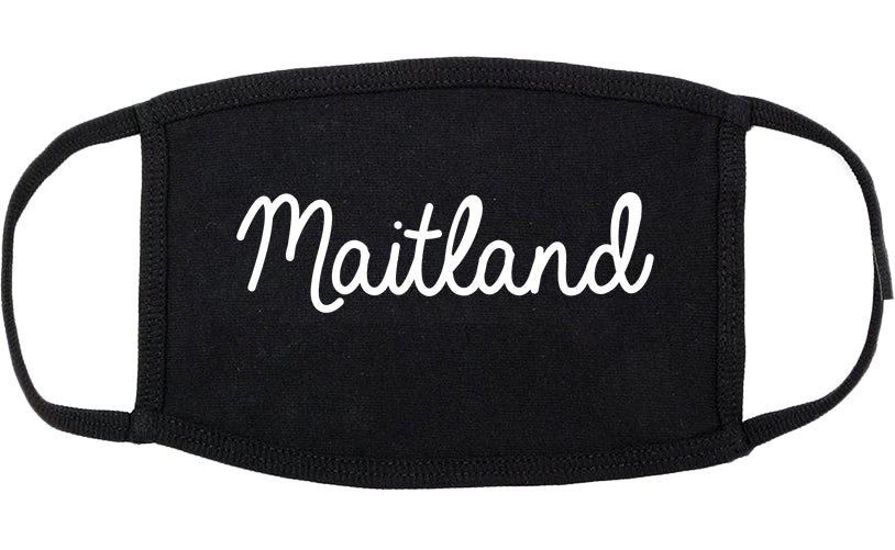 Maitland Florida FL Script Cotton Face Mask Black