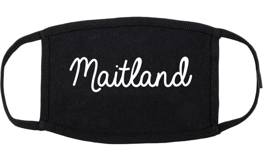 Maitland Florida FL Script Cotton Face Mask Black