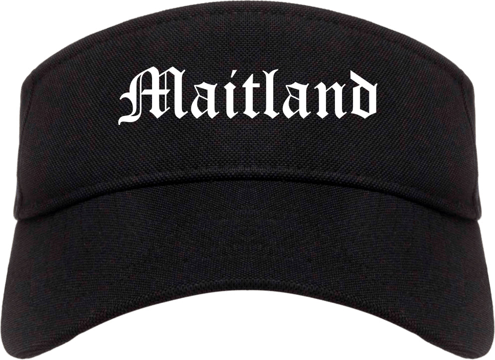 Maitland Florida FL Old English Mens Visor Cap Hat Black