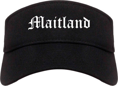 Maitland Florida FL Old English Mens Visor Cap Hat Black