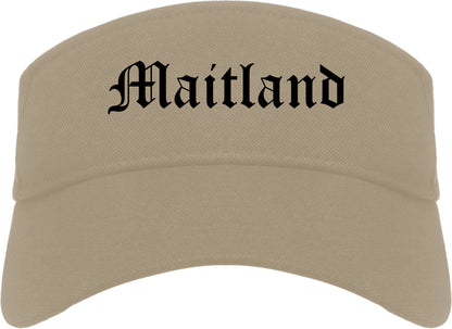 Maitland Florida FL Old English Mens Visor Cap Hat Khaki
