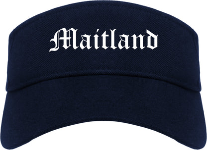 Maitland Florida FL Old English Mens Visor Cap Hat Navy Blue