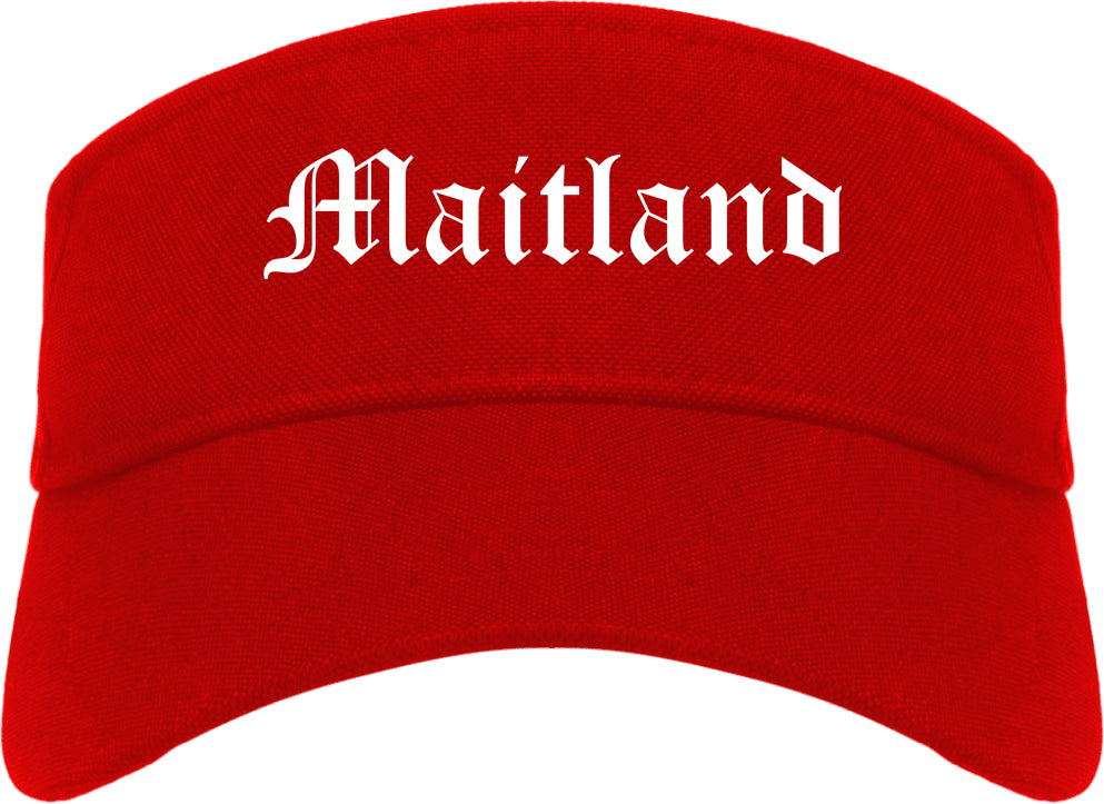 Maitland Florida FL Old English Mens Visor Cap Hat Red