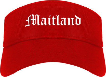 Maitland Florida FL Old English Mens Visor Cap Hat Red