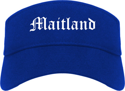 Maitland Florida FL Old English Mens Visor Cap Hat Royal Blue