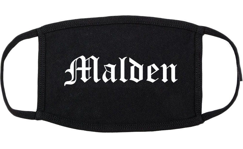 Malden Massachusetts MA Old English Cotton Face Mask Black