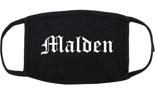 Malden Massachusetts MA Old English Cotton Face Mask Black