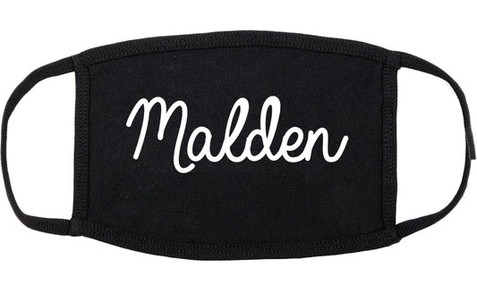 Malden Massachusetts MA Script Cotton Face Mask Black