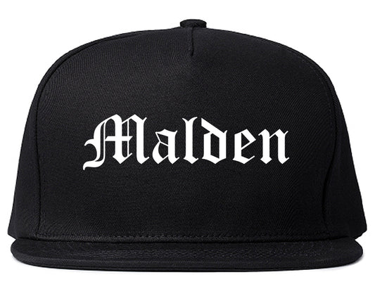 Malden Missouri MO Old English Mens Snapback Hat Black