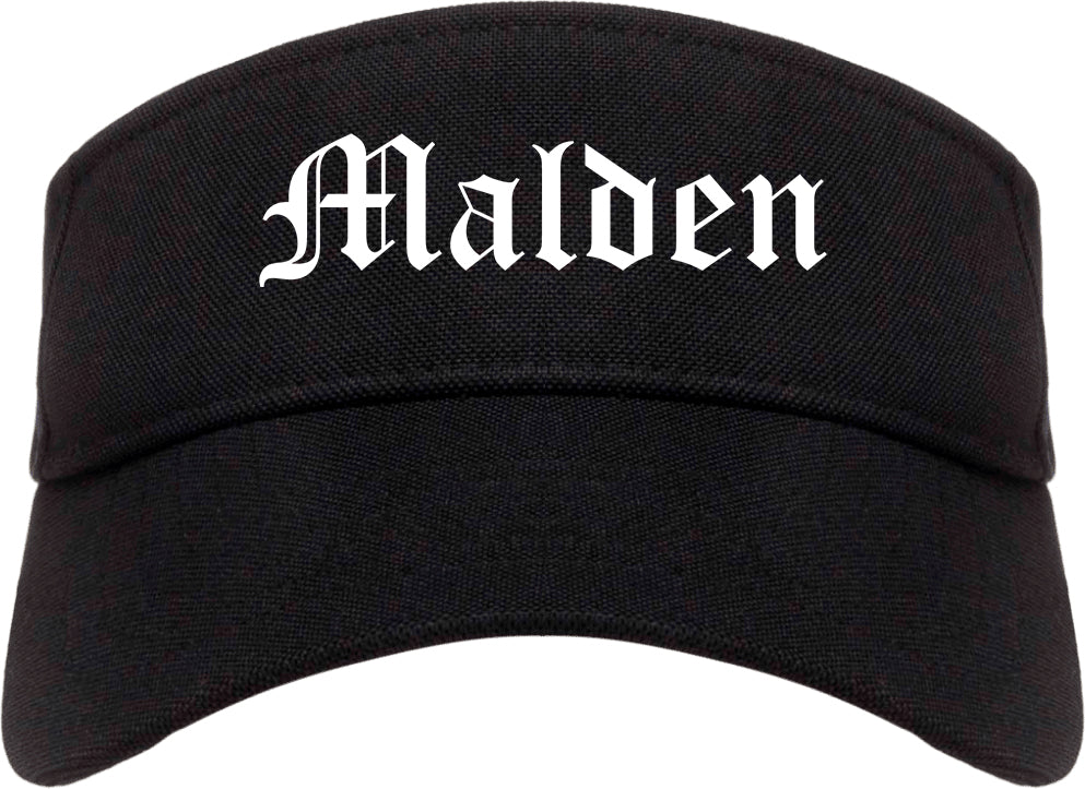 Malden Missouri MO Old English Mens Visor Cap Hat Black