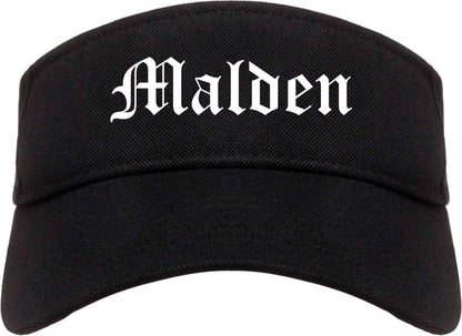 Malden Missouri MO Old English Mens Visor Cap Hat Black