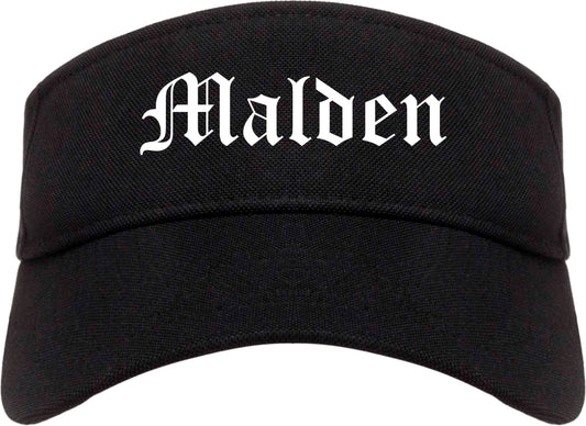 Malden Missouri MO Old English Mens Visor Cap Hat Black