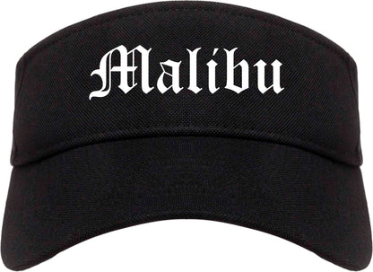 Malibu California CA Old English Mens Visor Cap Hat Black