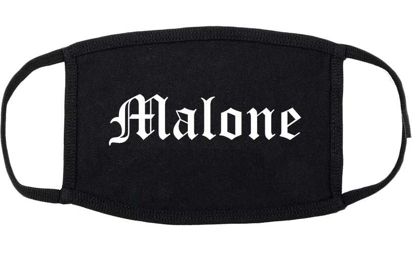 Malone New York NY Old English Cotton Face Mask Black