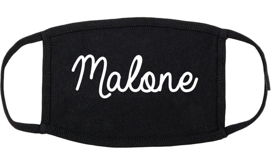 Malone New York NY Script Cotton Face Mask Black