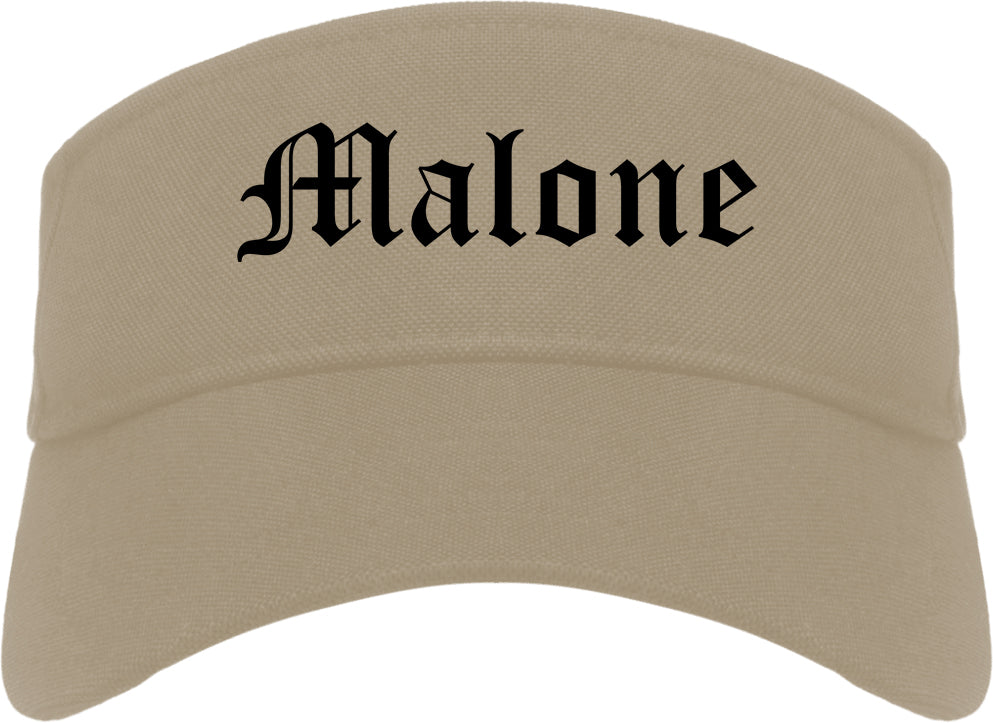 Malone New York NY Old English Mens Visor Cap Hat Khaki