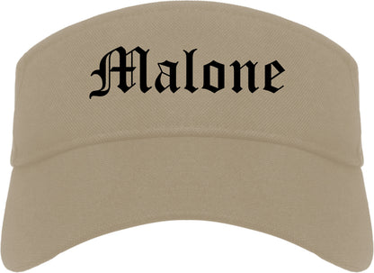 Malone New York NY Old English Mens Visor Cap Hat Khaki