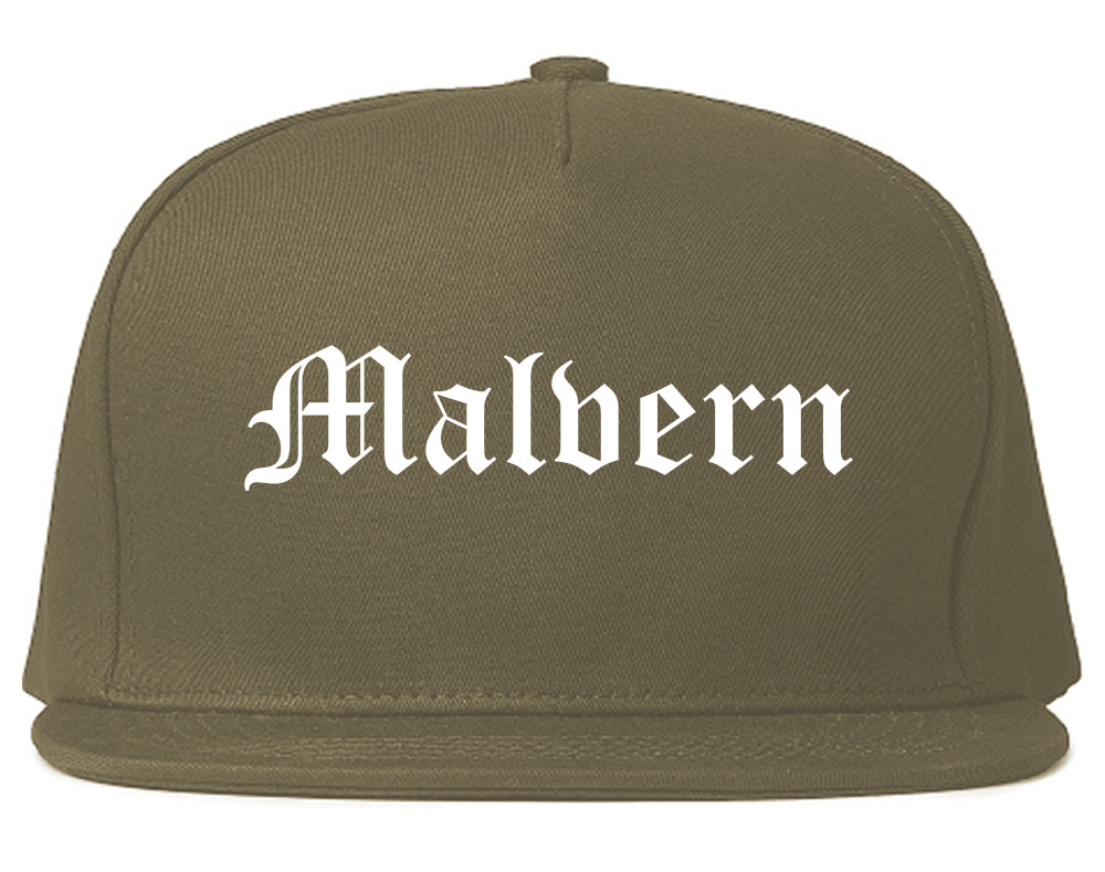 Malvern Arkansas AR Old English Mens Snapback Hat Grey