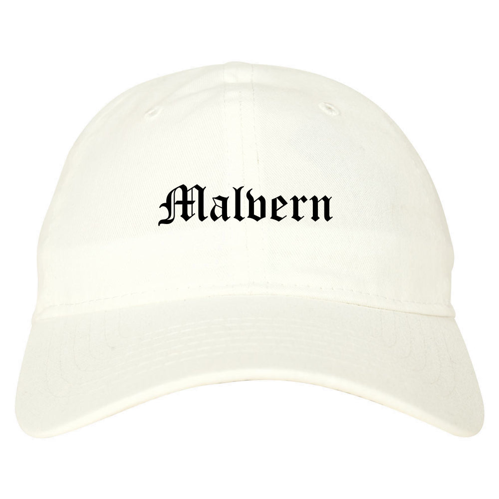 Malvern Arkansas AR Old English Mens Dad Hat Baseball Cap White