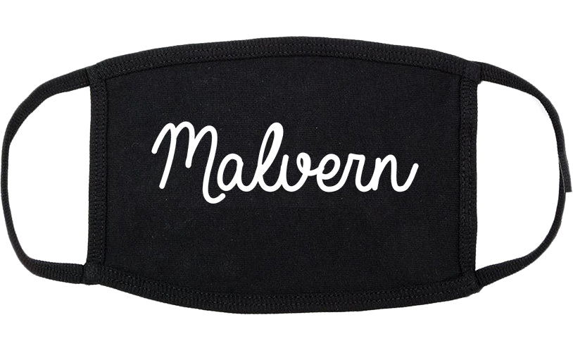 Malvern Arkansas AR Script Cotton Face Mask Black