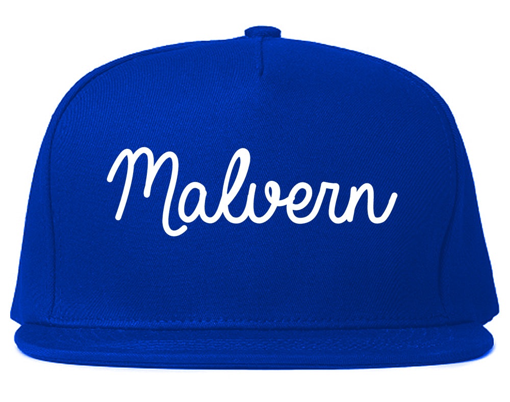 Malvern Arkansas AR Script Mens Snapback Hat Royal Blue