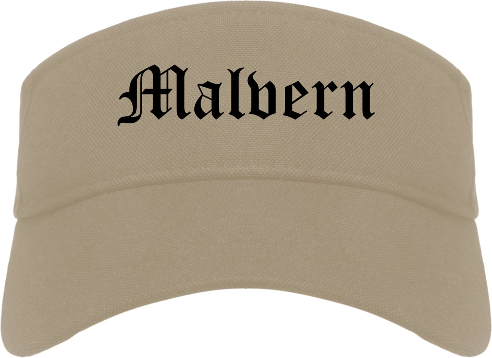 Malvern Arkansas AR Old English Mens Visor Cap Hat Khaki
