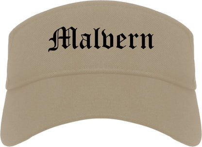 Malvern Arkansas AR Old English Mens Visor Cap Hat Khaki