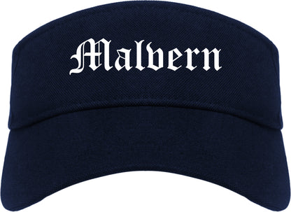 Malvern Arkansas AR Old English Mens Visor Cap Hat Navy Blue