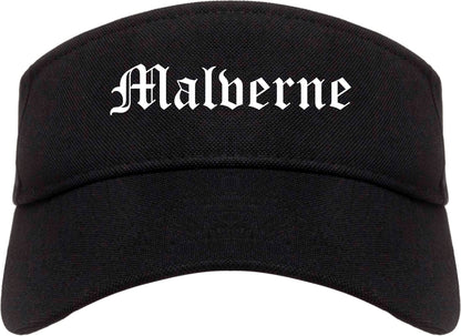 Malverne New York NY Old English Mens Visor Cap Hat Black