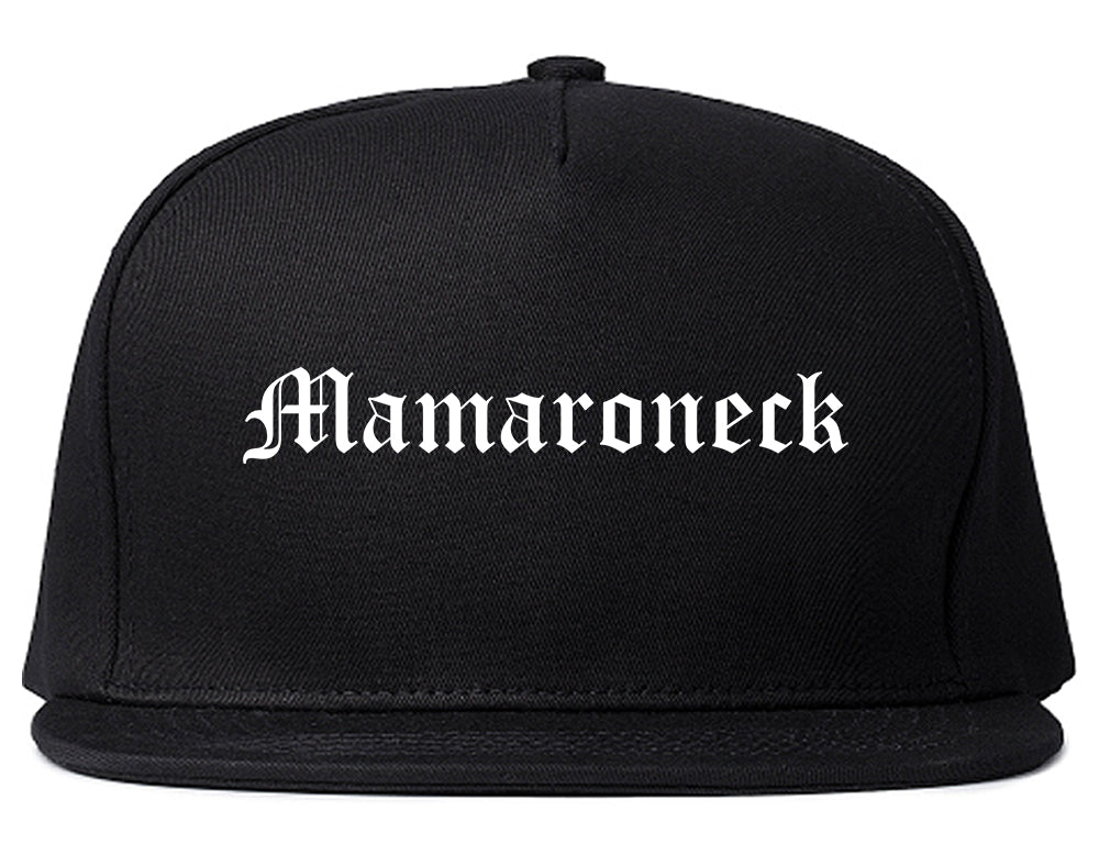 Mamaroneck New York NY Old English Mens Snapback Hat Black