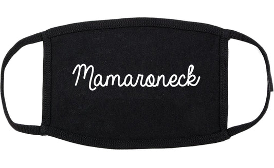 Mamaroneck New York NY Script Cotton Face Mask Black