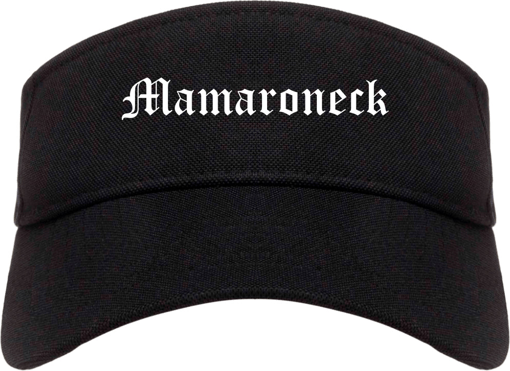 Mamaroneck New York NY Old English Mens Visor Cap Hat Black