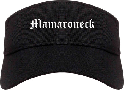 Mamaroneck New York NY Old English Mens Visor Cap Hat Black